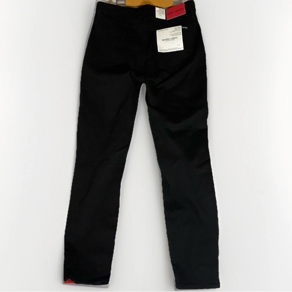 Calvin Klein Infinite Black High Rise Skinny Jeans Side Red Stripe Size 31 - Picture 2 of 9